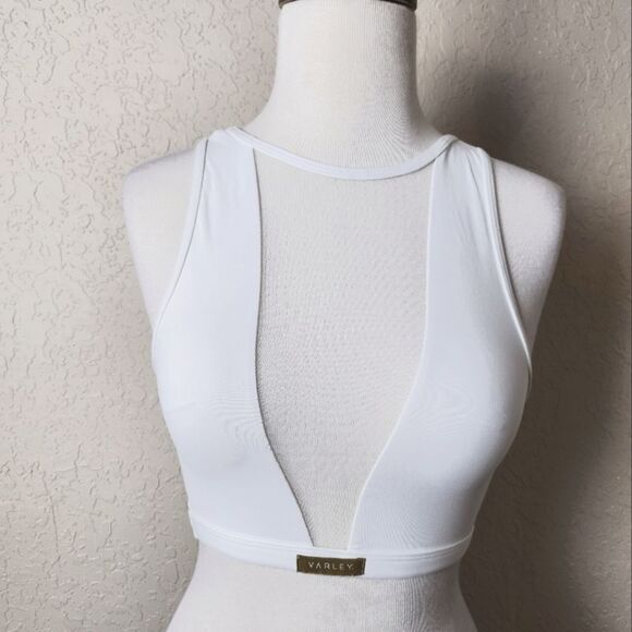 Varley Yoga Sports Bra Mesh Insert White Size XS - Picture 1 of 7